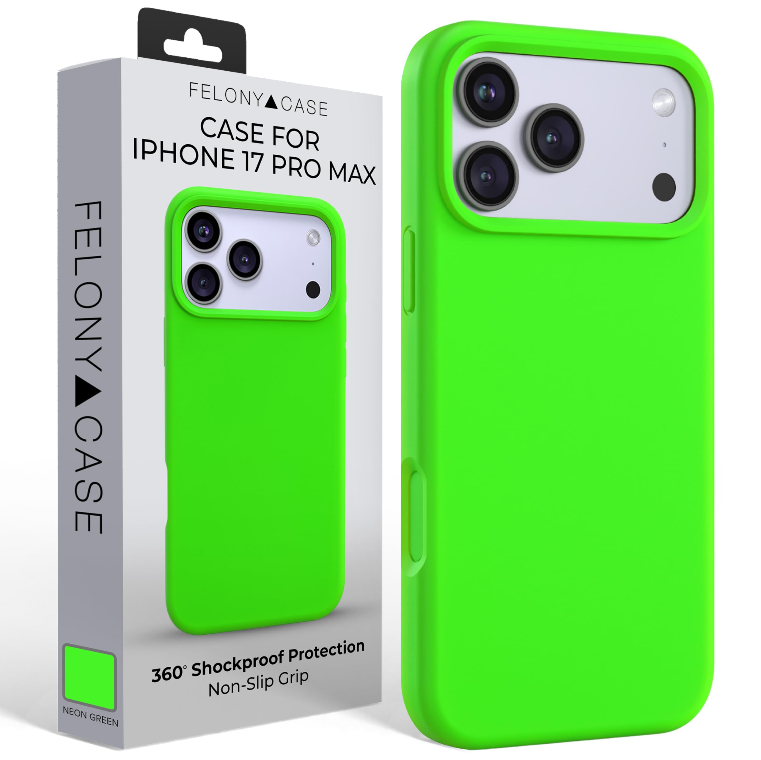 FELONY CASE for iPhone 17 Pro Max - Neon Green Silicone Case, Soft